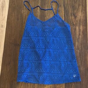 PINK Victoria's Secret Royal Blue Triangle Crochet Coverup